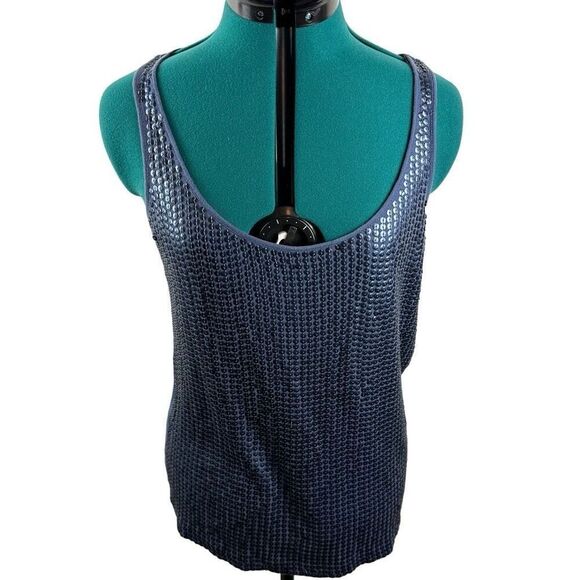 J. Crew navy sequin top- size M - Picture 1 of 8
